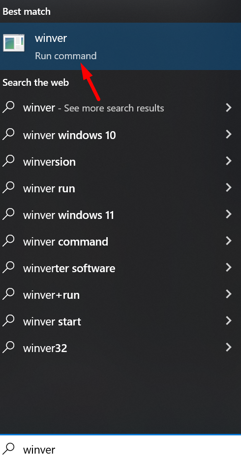 How to launch winver